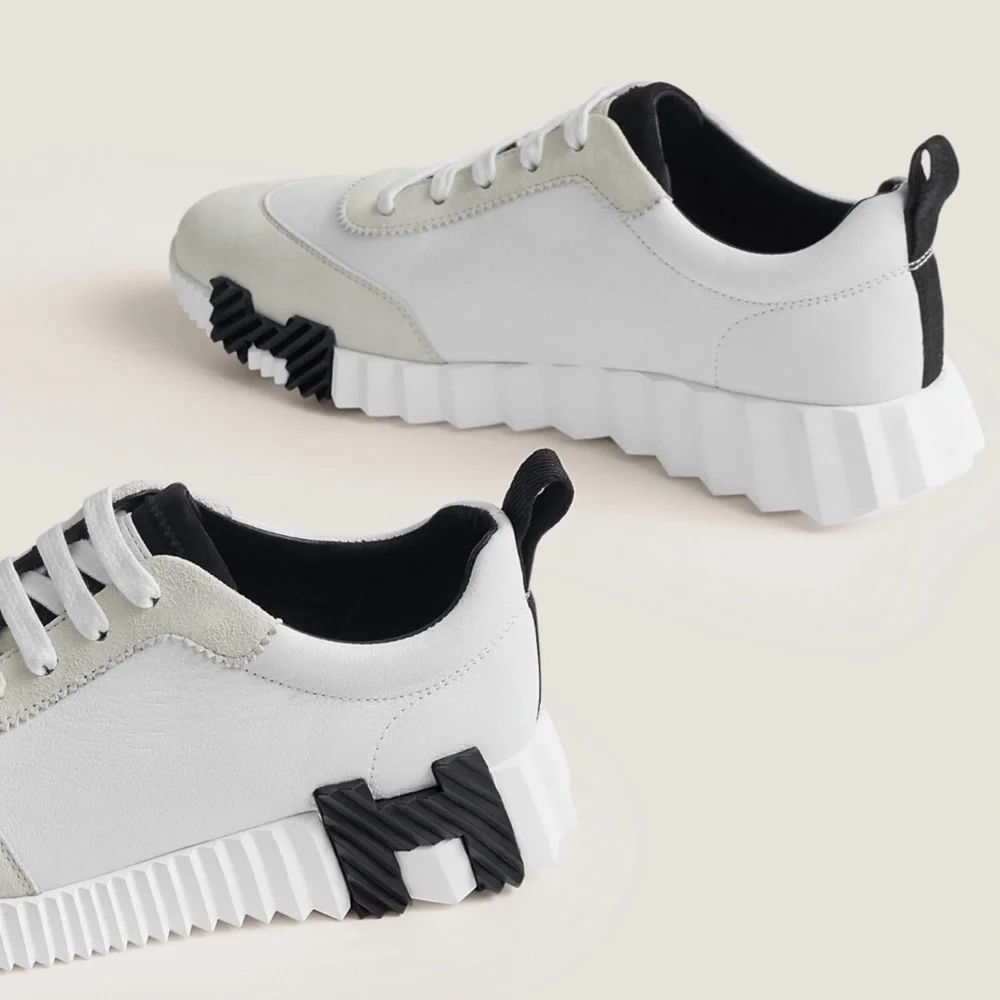 Hermes leather bouncing sneakers size 38.5 - Picture 6 of 12